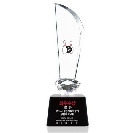 KC357 모던오피스 블랙& 화이트 크리스탈 트로피 2 #2