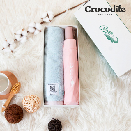 크로커다일 3단 65 자이언트 전자동 우산 + 투톤보다 호텔 수건 선물세트1 #2