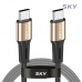 작은이미지: 스카이 비트 60W PD C to C타입 고강도 패브릭 초고속 충전케이블 1.2M #2