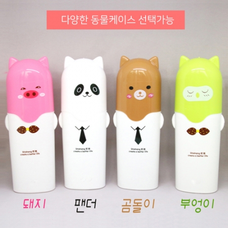 [세트4] 동물 케이이스 휴대용 칫솔 치약 세트, 페리오, 여행용, 어린이 세트 // 국산 #4