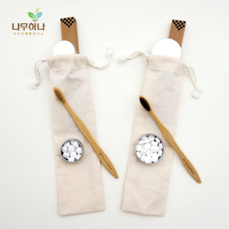 나무하나 휴대용 칫솔세트 / 대나무칫솔 / 고체 치약 #2