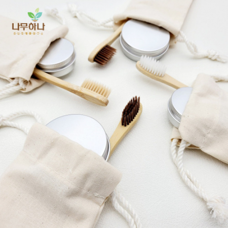 나무하나 휴대용 칫솔세트 / 대나무칫솔 / 고체 치약 #3