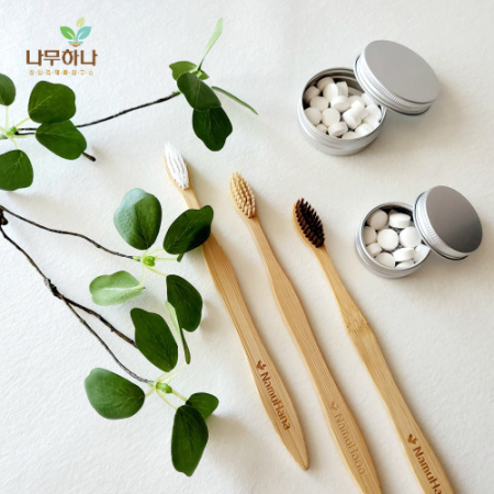 나무하나 휴대용 칫솔세트 / 대나무칫솔 / 고체 치약 #4