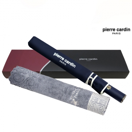 피에르가르뎅 폰지 바이어스 2단 우산& 격자 타올세트 F #2