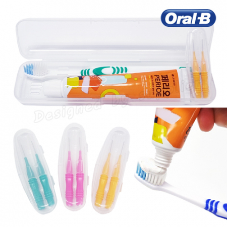 오랄비 고탄력+페리오+치간 칫솔 2p 케이스 / 칫솔 치약 세트 #3