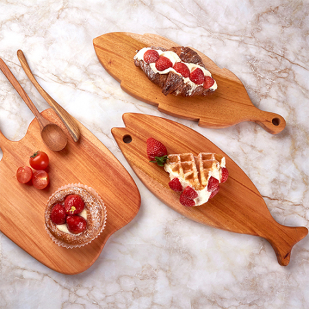 마호가니 플레이팅 원목 도마 나뭇잎 #6