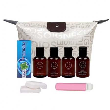 해피 여행용세트 8종 [파우치, 치약, 칫솔, 샴푸, 린스, 바디워시, 로션, 비누]_204 #3