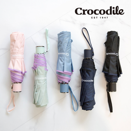 크로커다일 3단 폰지 무지 바이어스 수동 우산 #2