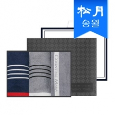 송월 포라인 타올 기프트세트(포라인 세면타올 2p + 포라인 스포츠수건 1p) + 쇼핑백