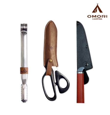 꼬미코리아 OM781캠핑 럭셔리 가위, 집게, 사시미칼, 3P세트 #2