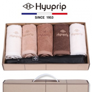 협립 40수 호텔타올 5P + 2단 암막 고밀도 VIP 완전 자동우산 1P - 우양산 타올 세트