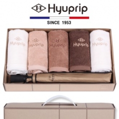 협립 40수 호텔타올 5P + 2단 암막늄 우산 1P- 우산 타올 세트