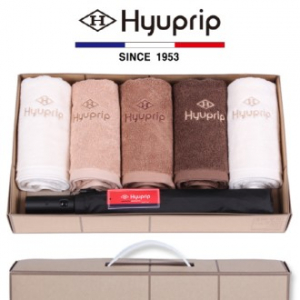협립 40수 호텔타올 5P + 2단 늄 울트라 고밀도 우산 1P - 우산 타올 세트