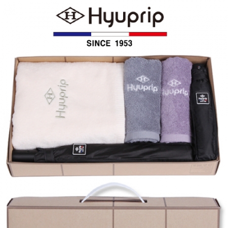 협립 바스타올 1P + 세면타올 2P + 2단 암막 우산 1P + 3단 암막 수동우산 1P - 우양산 타올 세트 #2