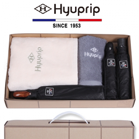 협립 바스타올 1P + 세면타올 1P + 3단 암막 고밀도 3종-완전 자동 우양산 타올 세트 #2