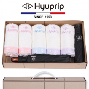 협립 눈꽃 타올 5P+3단 암막 고밀도 완전 자동우산 2종 우양산 타올세트