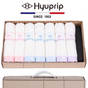 협립 눈꽃 타올 7P + 3단 58 카본 수동우산 1P- 우산 타올 세트