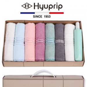 마시멜로 타올 7P 세트 + 3단 암막 야옹이 완전 자동우산 1P- 우양산 타올 세트