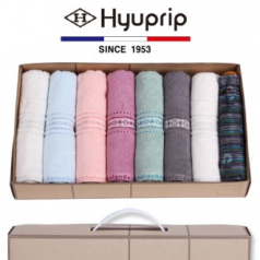 마시멜로 타올 7P 세트 + 3단 멀티 원목손 수동우산 1P 우산 타올 세트