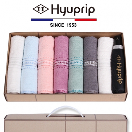 마시멜로 타올 7P 세트 + 3단 폰지 실버 수동우산 1P- 우산 타올 세트 #2