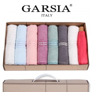 마시멜로 타올 7P 세트 + 가르시아 3단 원목 수동 1P 우산 타올세트