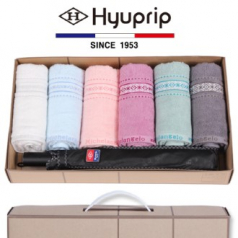 마시멜로 타올 6P 세트 + 2단 엠보 우산 1P- 우산 타올 세트