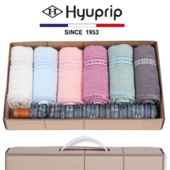 마시멜로 타올 6P 세트 + 2단 멀티 원목 손 우산 1P- 우산 타올 세트