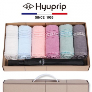 마시멜로 타올 6P 세트 + 2단 베이직 우산 1P- 우산 타올 세트