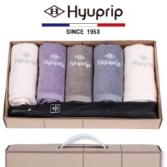 협립 호텔 코마 타올 5P + 2단 65 암막 고밀도 우산 1P 우산 타올 세트
