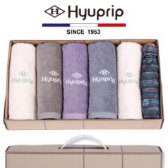 협립 호텔 코마 타올 5P + 3단 멀티 원목 수동우산 1P - 우산 타올 세트