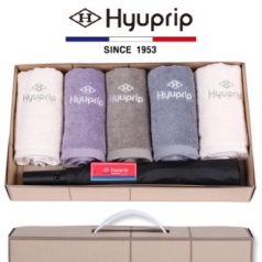 협립 호텔 코마 타올 5P + 2단 늄 울트라 고밀도 우산 1P - 우산 타올 세트