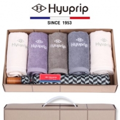 협립 호텔 코마 타올 5P + 2단 그레이시걸 원목 우산 1P- 우산 타올 세트