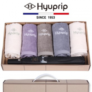 협립 호텔 코마 타올 5P +가르시아 2단 블랙 1P - 우산 타올세트