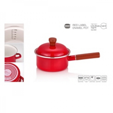 리빙아트 옥슨 레드라벨 1T 법랑 냄비 18cm 편수 #2