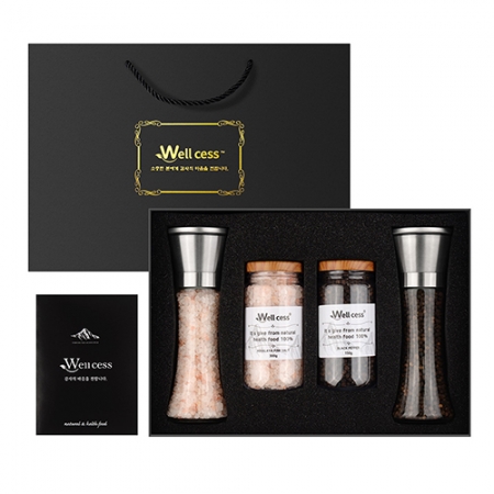웰세스 WG-244S 히말라야 핑크솔트 블랙페퍼 그라인더 리필 선물세트 #2