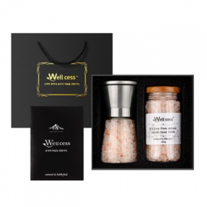 웰세스 WG-201S 히말라야 핑크솔트 그라인더 선물세트[핑크솔트 굵은입자 200G, 리필 300G]