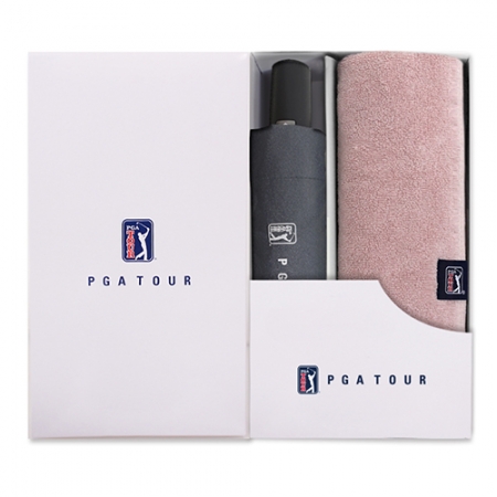 PGA 3단 7K 완전 자동 블랙메탈 우산 + 200g 코마사 타올 세트 #2