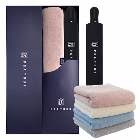 PGA 3단 70 무지 완전 자동우산 + 200g 코마사 타올 세트 #2