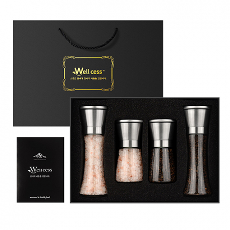 웰세스 WG-245S 히말라야 핑크솔트 블랙페퍼 그라인더 선물세트[핑크솔트소금 굵은입자 240G, 200G, 블랙페퍼 통후추 110G, 100G] #2