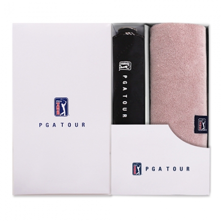 PGA 3단 수동 엠보선염 바이어스 우산 + 200g 코마사 타올 세트 #2