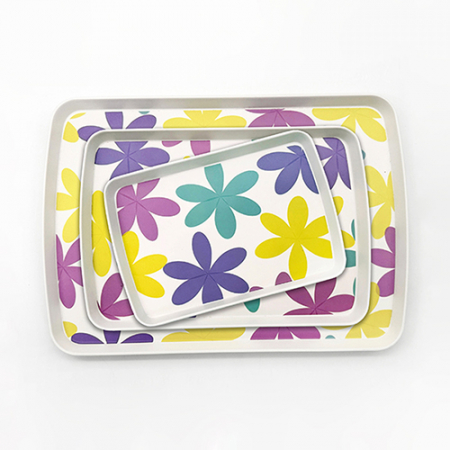 무광 멜라민 뉴직쟁반 꽃잎 3P #2