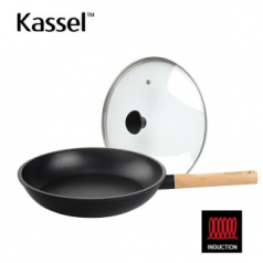 카셀 하이브리드 (Hybrid) 인덕션 (IH) 휠우드 티 타늄 프라이팬 28cm +유리뚜껑 28cm