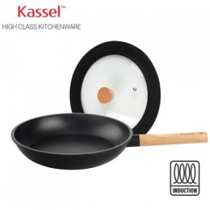 카셀 하이브리드 (Hybrid) 인덕션 (IH) 휠우드 티타늄 프라이팬 28cm +실리콘 멀티 뚜껑