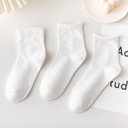룩앳걸 프리티 여성 단목/중목 혼합 흰양말 7족 세트 #5