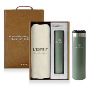 레스쁘리 고급 텀블러 세트 U, 솔리드 에코백 + 스탠리 에어로라이트 진공 텀블러