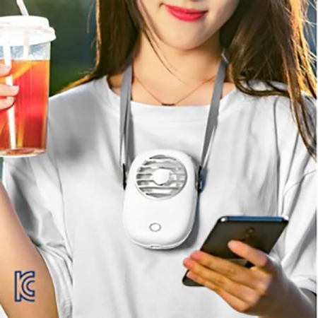 넥밴드형 사각 미니선풍기 (1200mAh) 휴대용 목걸이 선풍기 핸즈프리 #3