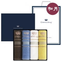 [송월타올]C.M 미터 타올 풀패키지 4매입 세트 + 쇼핑백