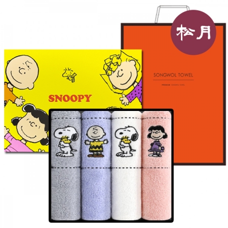[송월타올]S.P 스누피 프렌즈 타올 풀패키지 4매입 세트 + 쇼핑백 #2