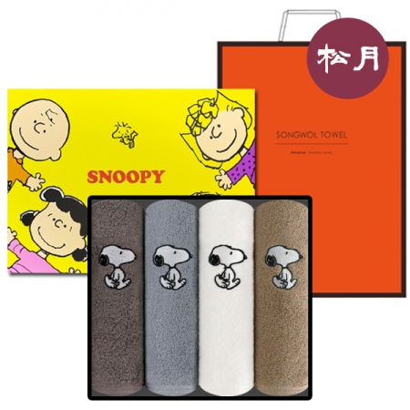 [송월타올] S.P 스누피 리버 타올 풀패키지 4매입 세트 + 쇼핑백 #2