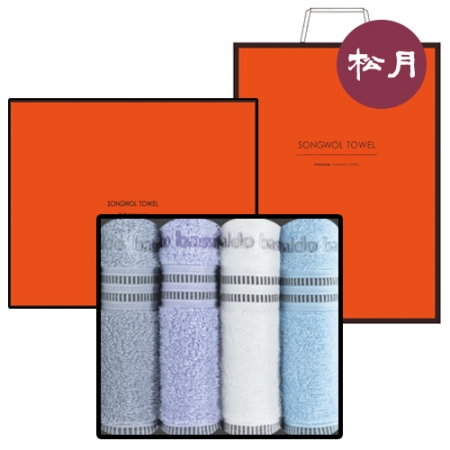 [송월타올]AB 클로이 타올 풀패키지 4매입 세트 +쇼핑백 #2